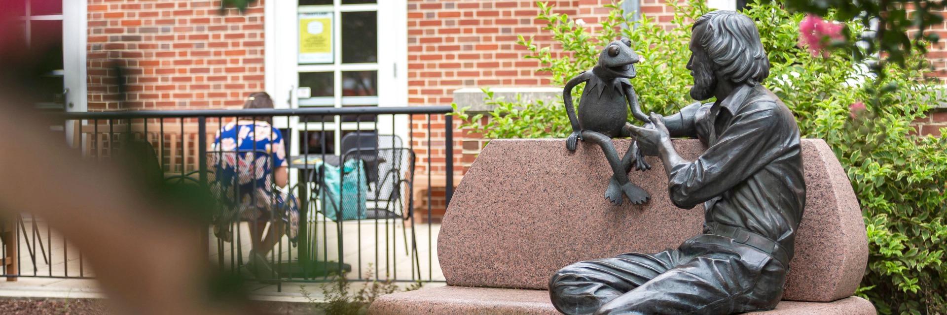 Jim Henson Memorial statue on campus outside of Stamp Student Union.